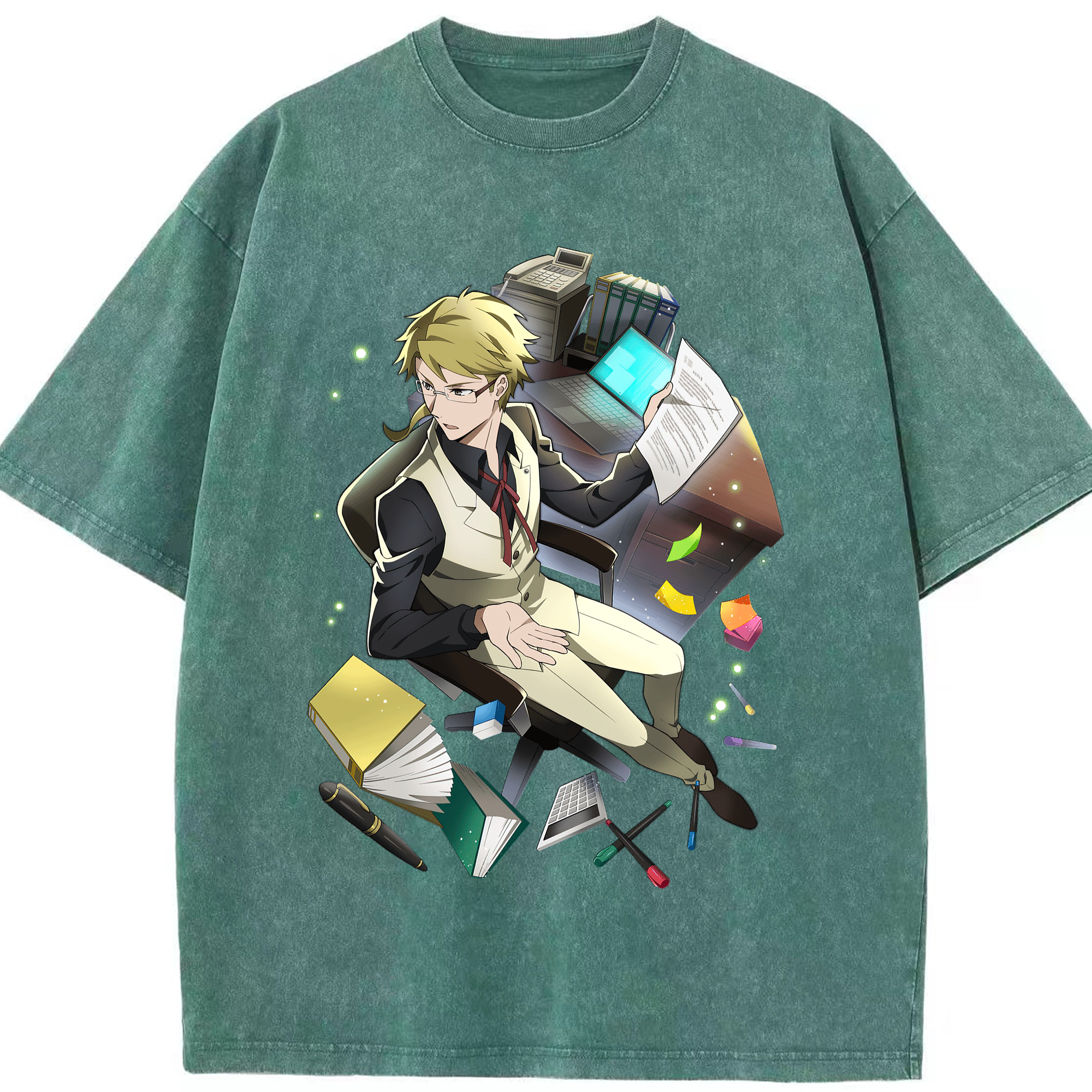 （画像用） 文豪ストレイドッグス Bungo Stray Dogs 綿100% ヴィンテージ風 半袖Tシャツ（フロントプリント）